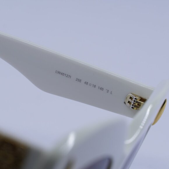 Loewe LW40127I 25E Sunglasses Ivory Cat Eye Frame, Brown Lenses main image 7